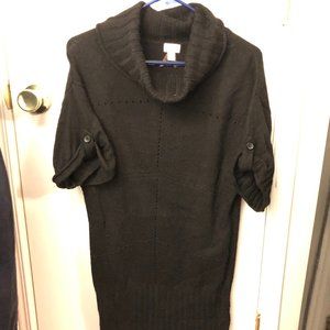 Black Knit Cowl Neck Tunic